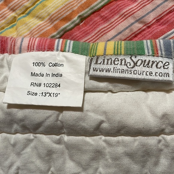 Rainbow, stripe table linen set of 4 placemats and 4 napkins. NIP Island Breeze - Picture 3 of 10